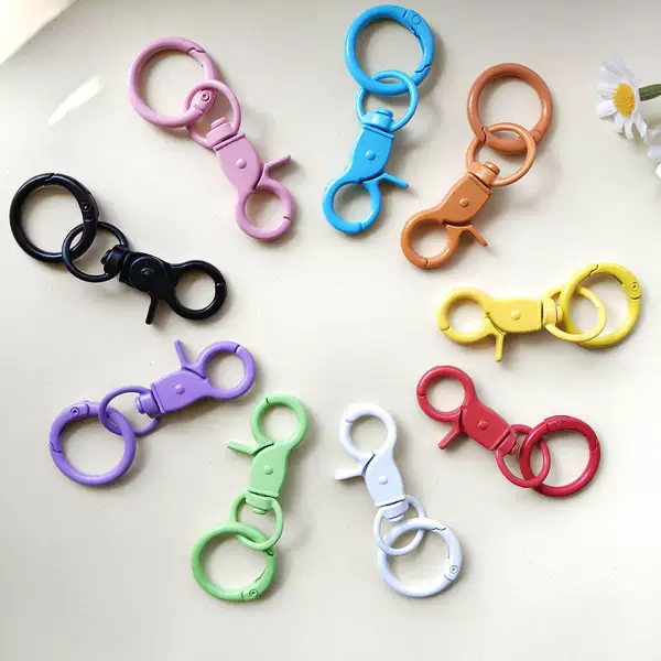 Painted Alloy Dog Buckle Set Spring Ring Lobster Clasp Pliers Key Chain Pendant DIY Clothing Luggage Hanging Accessories