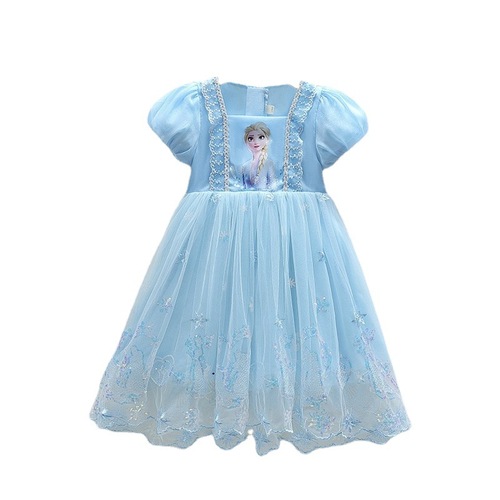 Elsa Princess Dress Girls Dress Summer Fashionable Skirt  New Baby Girl Mesh Puff Skirt Summer Dress