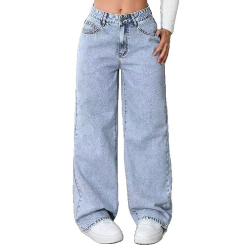 Spring and autumn sweet and spicy style European and American high-waist straight loose jeans for women's independent stand hot