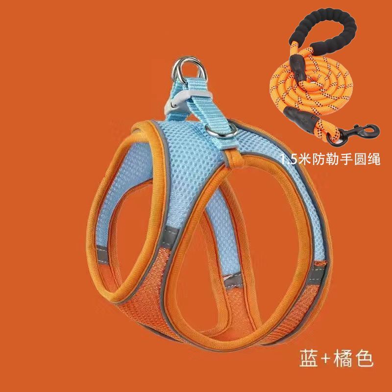 猫咪牵引绳可爱背心式胸背防挣脱幼猫魔术贴安全扣反光宠物遛猫绳|undefined