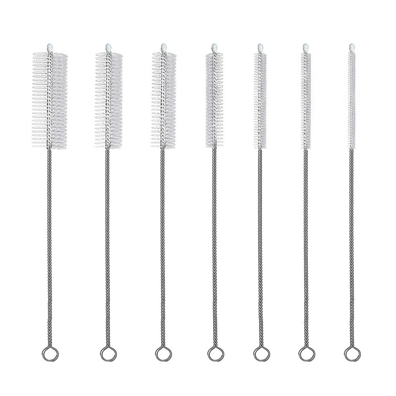 Cross-Border Silicone Straw Brush 304 Stainless Steel Brush Spout Pipe Funnel Baby Bottle Cleaning Cup Brush