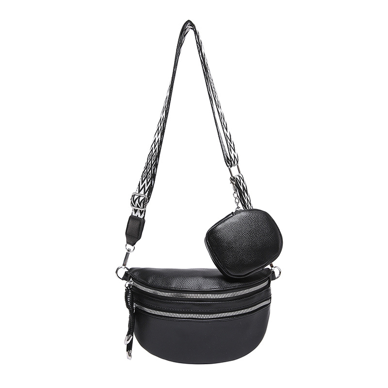 Moda 2024 invierno nuevo tipo de correa de hombro ancha estilo extranjero simple bolso de hombro casual de color sólido bolso de transporte ligero