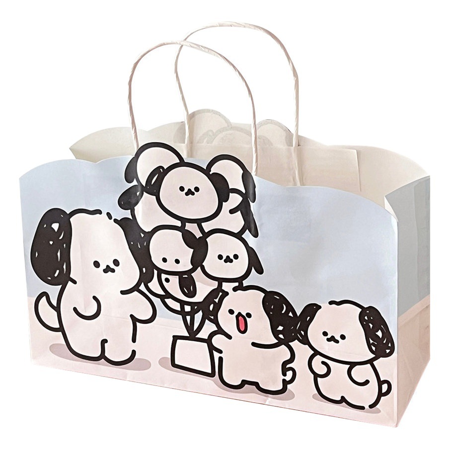 Dibujos animados lindo jalea perro nube bolsa de papel bolsa grande bolsa de regalo bolso de vacaciones bolsa de regalo de cumpleaños