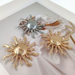 高级感复古欧美英伦风时尚个性不规则太阳花西装外套泳衣百搭扣子