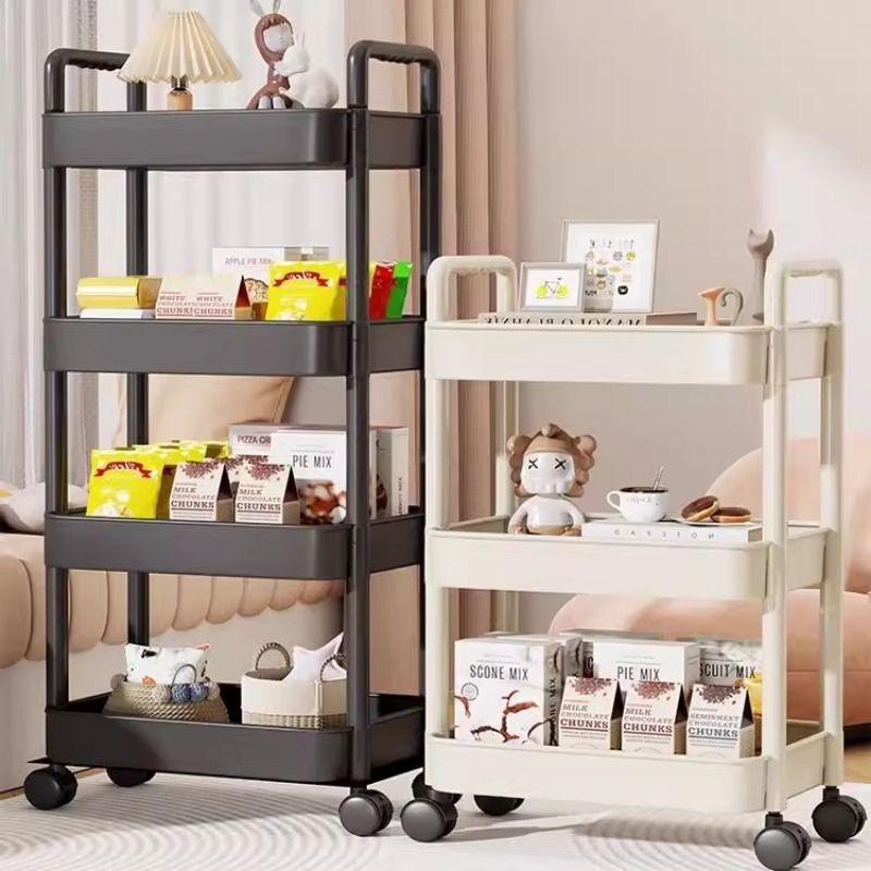 Bathroom Storage Rack, Small Cart, Floor-Standing Snack Storage, Desktop Bookshelf, Simple Multi-Layer Movable Bookshelf, Toy Storage, Living Room