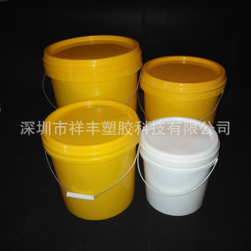 白色5升广口中式涂料桶 带盖密封润滑油桶 日化产品包装桶