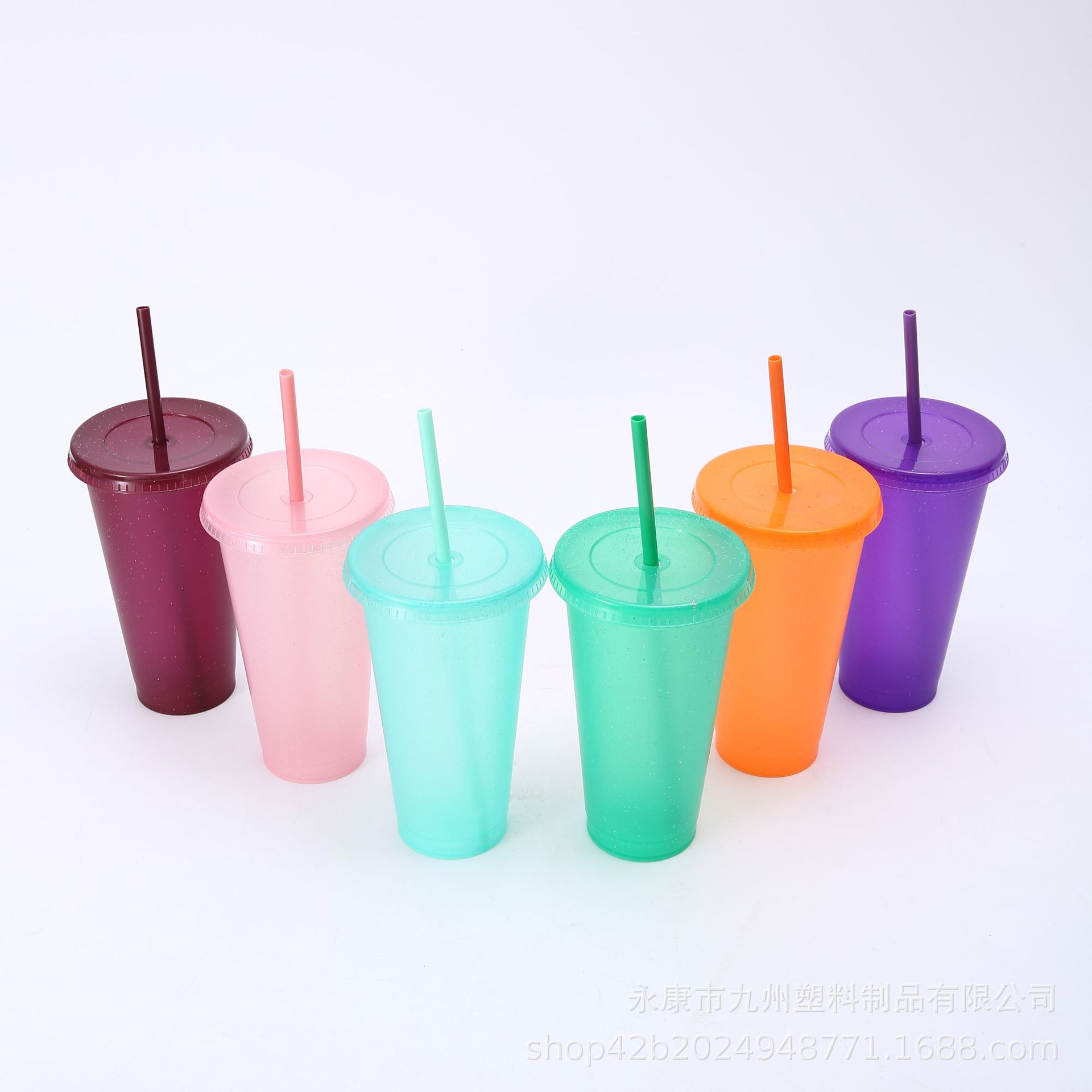 Taza de lentejuelas de brillo de papá estrella caliente transfronteriza de gran capacidad pp taza de pajita de plástico taza de agua de moda al por mayor
