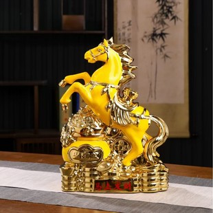 Jingdezhen Ceramic Wine Bottle 2.5kg Set, Zodiac Horse Wine Jar, Liquor Bottle, Horse Ornament Collection