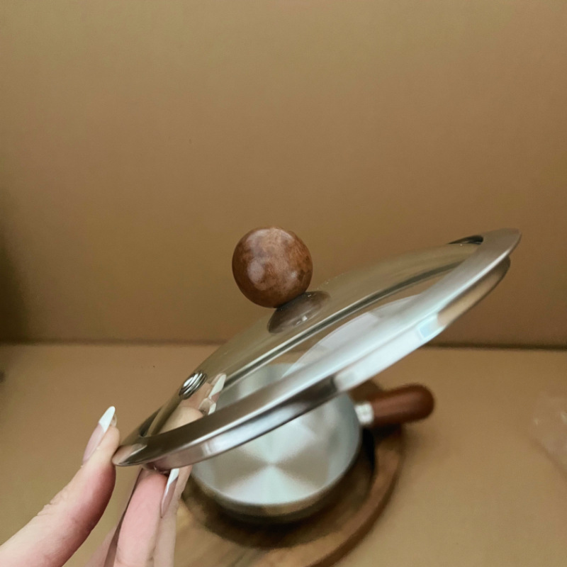 Ciotola di riso al forno con manico, in legno di noce, non rivestita, per zuppa istantanea, lumache, tagliatelle, yogurt e insalata fatta in casa._voghion.com