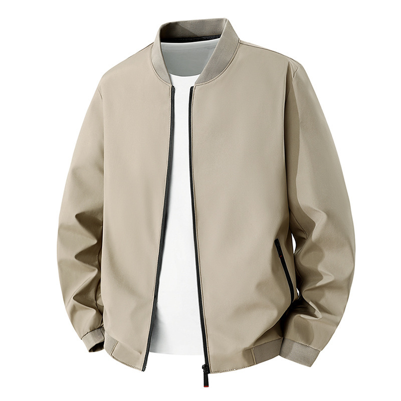 Men's Jacket Casual Trendy Brand Dad Wear New Middle-Aged Men's Jacket Spring Essential Zipper Baseball Uniform Wholesale