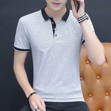 夏季新款POLO衫男士宽松加大码短袖T恤翻领有领男装体恤衫上衣服