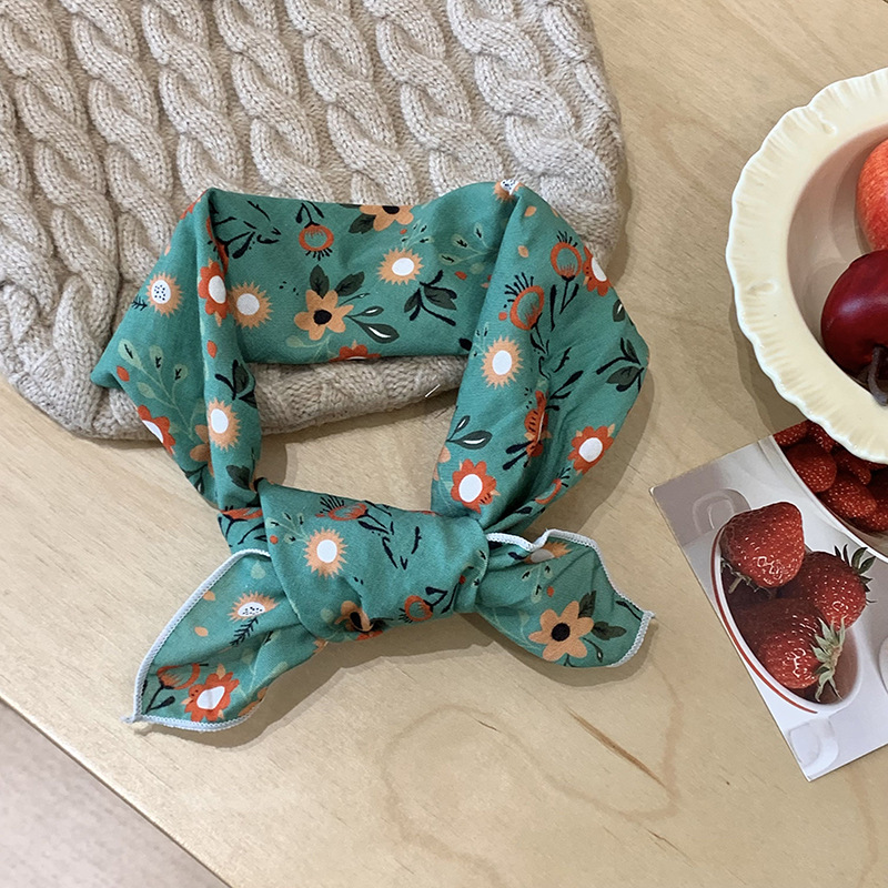 Bufandas de seda de algodón y lino correa de cabello pequeña toalla cuadrada para mujeres primavera y otoño nueva moda coreana bufandas calientes de cuello bufandas