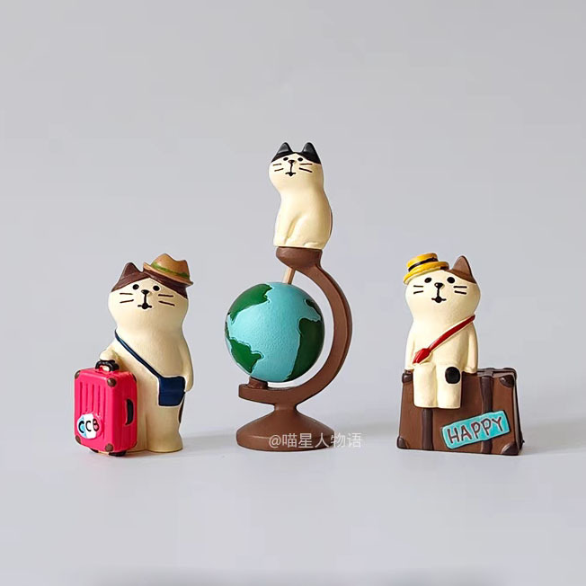 雑貨 自由の女神 世界旅行 猫イン樹脂工芸品 ミニチュア猫オーナメント|undefined