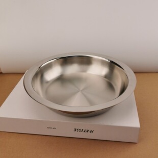Little Monster 18/10 Stainless Steel Thickened Household Round Plate Dish Soup Plate Fish Plate 304 Fruit Dish Plate