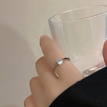 小红书同款灵动环绕星球戒指哑银可转动开口指环微镶锆石一件代发