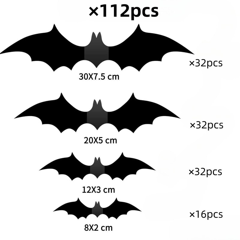 クロスボーダーハロウィン装飾 3D 立体バットパーティー用品シーンレイアウト壁ステッカー黒スパイダーステッカー|undefined
