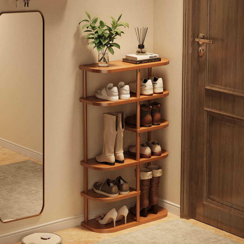 Estante de zapatos puerta de alquiler doméstico multicapa de gran capacidad puerta de entrada de alquiler doméstico acabado rack de almacenamiento con asiento de botas simple gabinete de zapatos