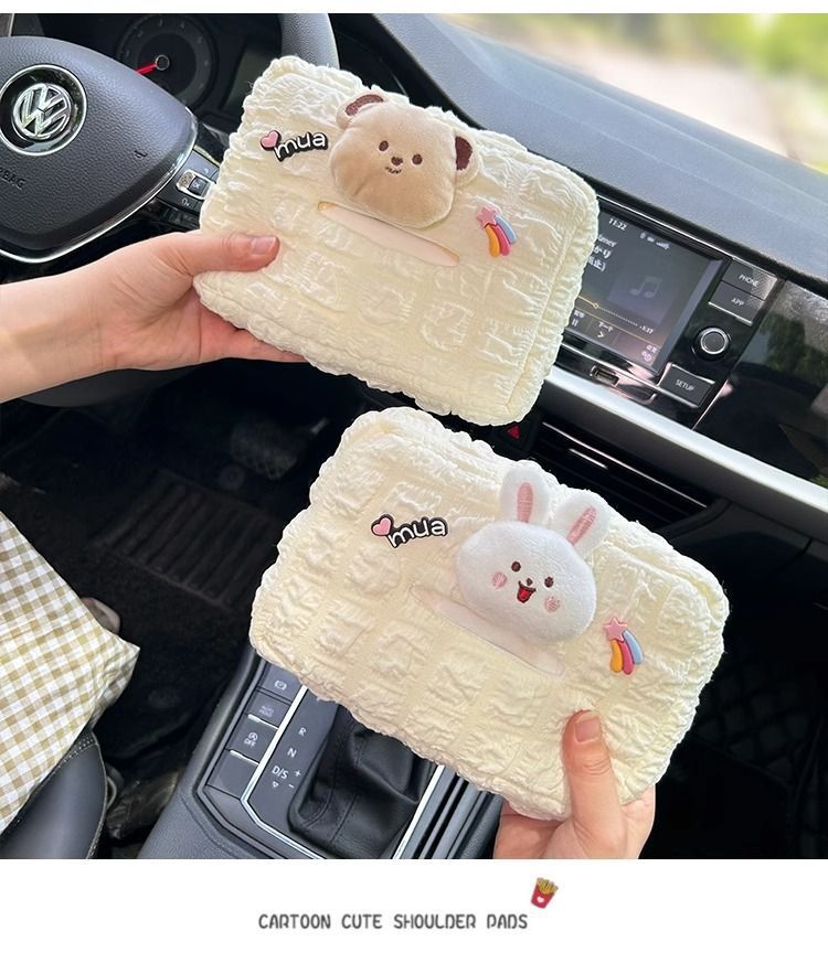 Car Tissue Box, Car Tissue Holder, Seat Back Hanging Paper Bag, Armrest Box, Sun Visor, Cute Decorative Items, Cartoon