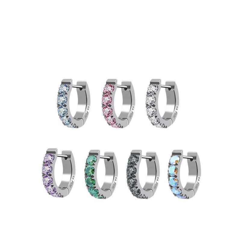 Titanium Alloy F136 Implant-Grade Straight Needle Earrings with 5A Zircon for Ear Piercing, G23 Jewelry Ear Studs, Dazzling Earlobe Rings detail image 8