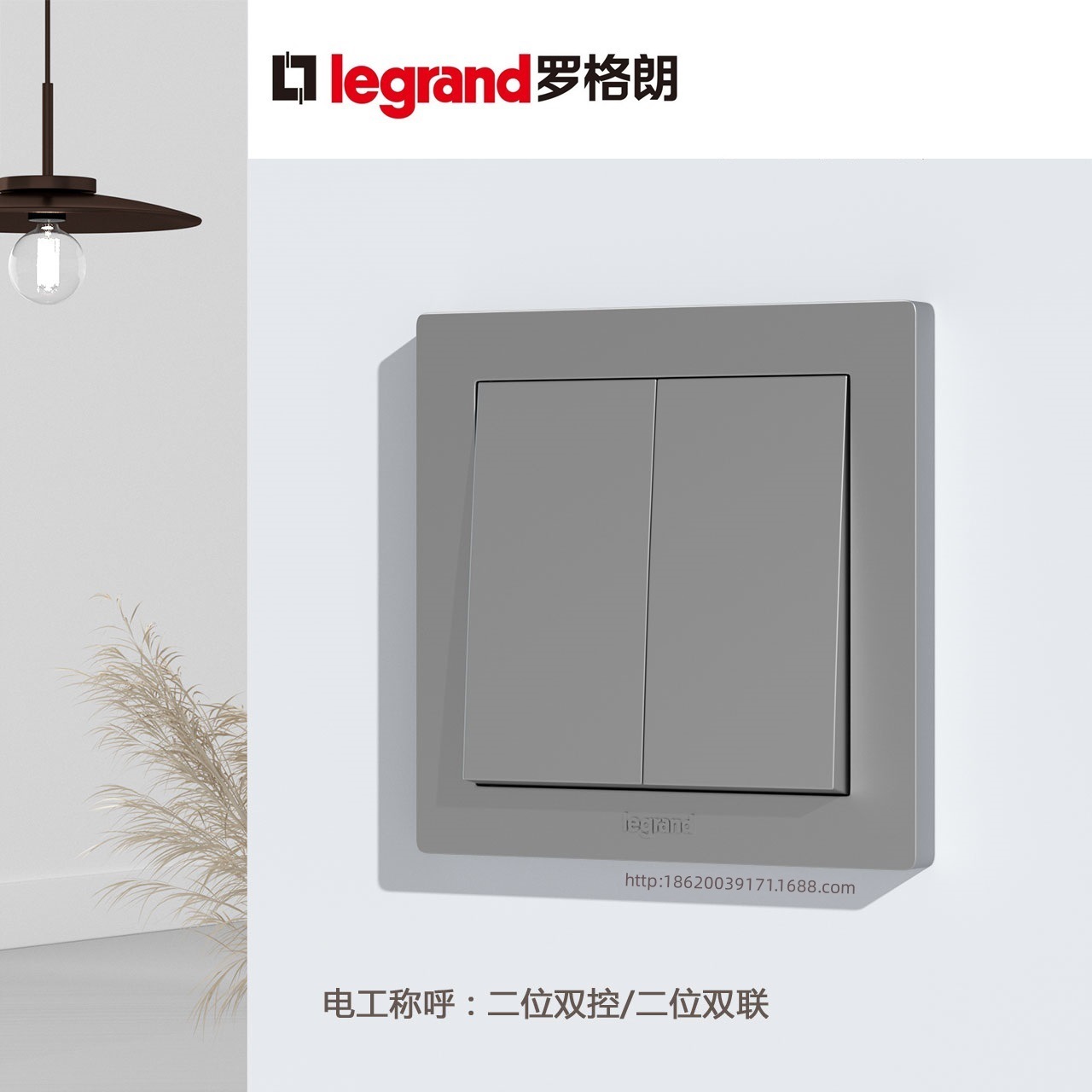 Legrand/罗格朗 博蕴系列 二位双控开关_深砂银 ES32/2/3C-C3