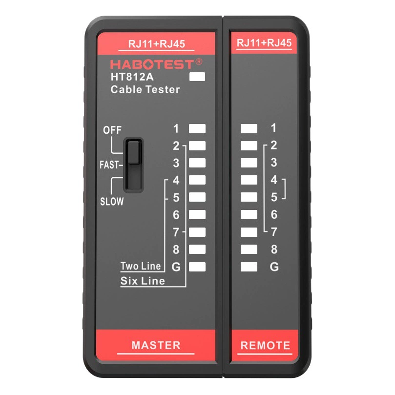 HABOTEST Factory Store HT812A Стационарный телефон Сетевой измеритель линии Кристаллическая головка Сетевой кабель Детектор непрерывности