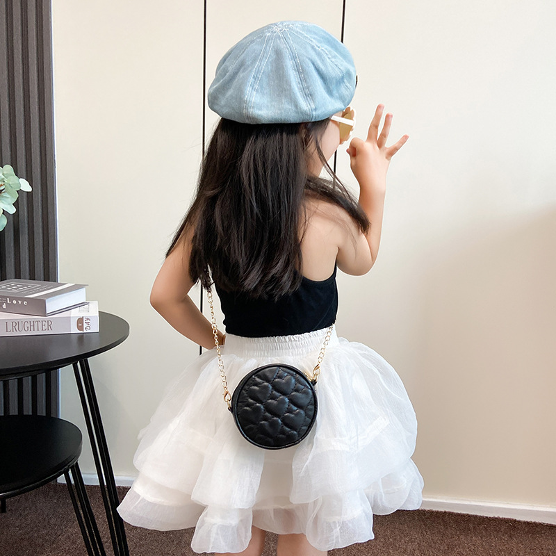 Bolso de cadena de estilo Chanel Internet celebridad hombro pequeño bolso redondo para niños y niñas Estilo coreano 2023 nuevo mini lindo rombo a cuadros