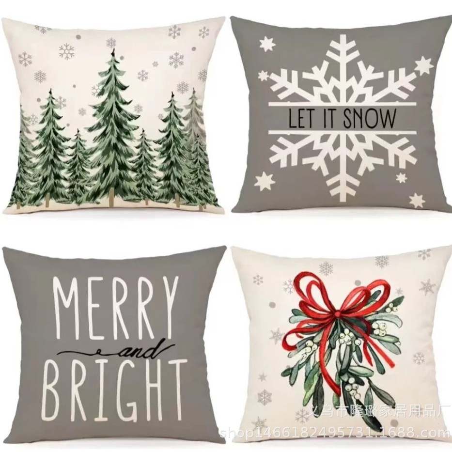 Navidad almohada cubierta de decoración para el hogar almohada de la sala de estar sofá cojín cubierta de dormitorio almohada de cabeza fábrica al por mayor