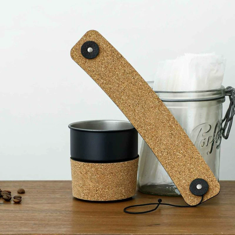 Открытый кемпинг кофейная чашка из нержавеющей стали крышка штабелируемая чашка кожаная крышка портативная мягкая деревянная крышка чашки зерна кожа