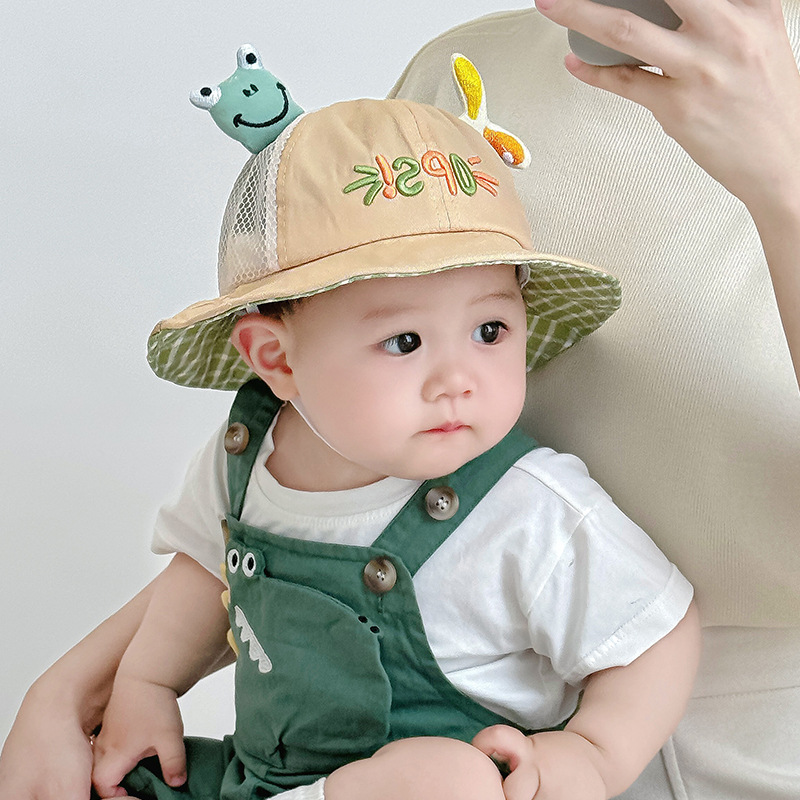 Sombrero de bebé verano malla transpirable lindo sombrero de pescador súper lindo niño niña sombreado protector solar sombrero de lavabo para bebé delgado
