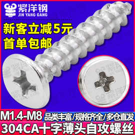 304不锈钢CA十字槽扁平头自攻螺丝薄头大平头自攻螺钉M2/M3/M4/M5