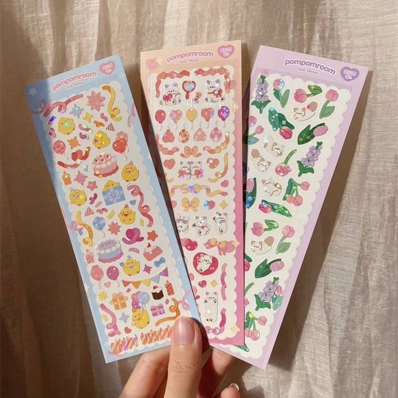 韩国ins风咕卡贴纸同款镭射贴透明底精工 ppr追星手机DIY装饰贴纸|ms