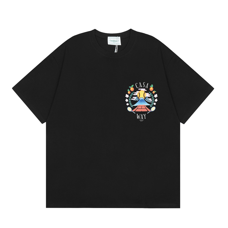 クロスボーダーカサブランカ夏新作カサドリームゲートプリント男女兼用ルーズ半袖Tシャツ純綿|undefined
