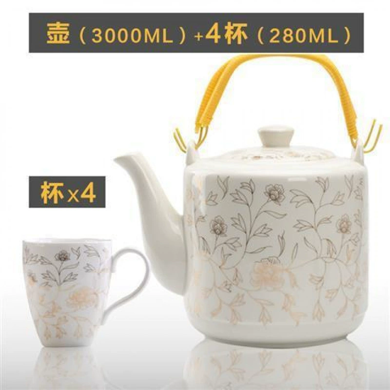 Ceramic glass big teapot, set