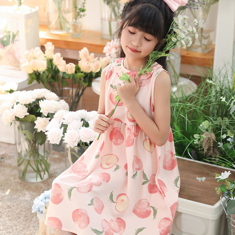 Fresh spring children's cute beach dress
