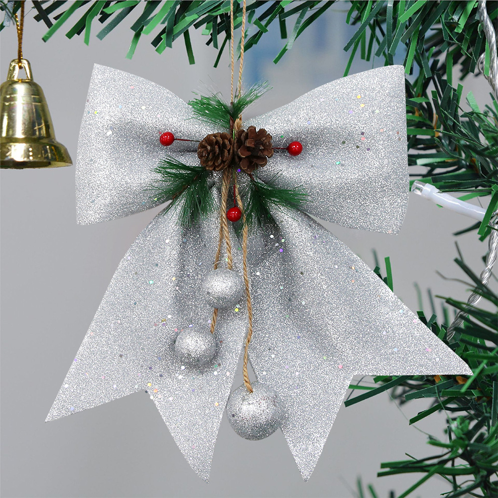 Big Christmas decorations with bow for party pearl