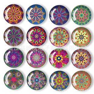 Creative DIY Crystal Glass Refrigerator Sticker Set Arc Glass Soft Magnetic Refrigerator Sticker Whiteboard Sticker Mandala Series