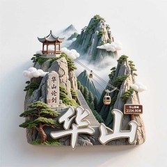 【华山】华山论剑金属浮雕立体冰箱贴门贴装饰纪念伴手礼文创礼物