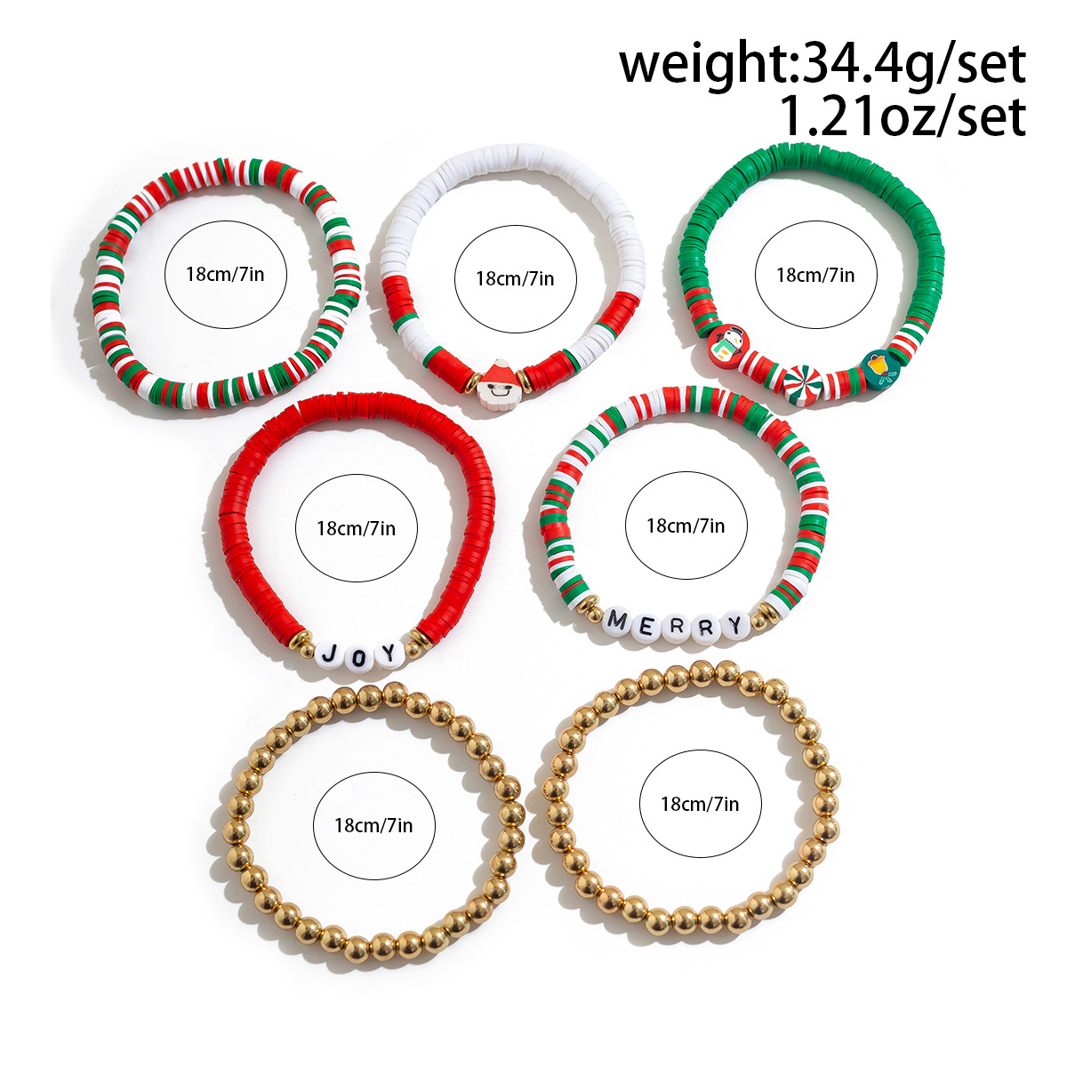 27g Weight Bracelets Classification CCB, Arylic, soft clay Chain Material Beaded Chain Chain Type 1 Set Quantity Party, Festival Occasion CCB, Arylic, soft clay Material Christmas Festival Letter, Heart Shape, Snowman Pattern Women's Gender Cute Style Cute Letter Heart Shape Snowman CCB Arylic Soft Clay Beaded Chain Beaded Bracelets Wholesale 7