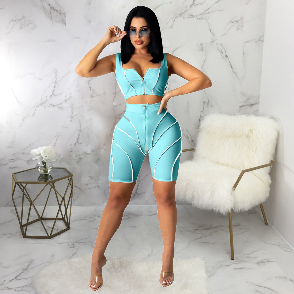 Slim-Fit Camisole Shorts 2 Piece Lounge Set NSQYT98201