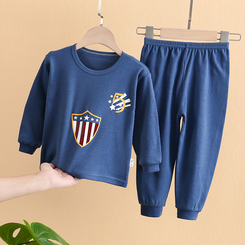 New children's underwear set cotton long-sleeved boys and girls cartoon printed Qiuyi long Johns children's home clothes wholesale