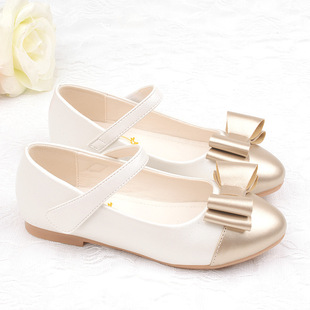 Princess Shoes Children's Girls' Leather Shoes Soft Sole Baby Girl's Bow Princess Shoes 2025 New Girl's Four Seasons Shoes