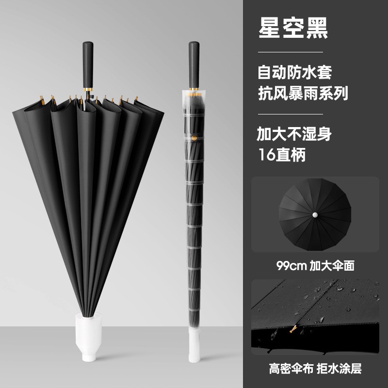 直杆24骨雨伞女高级感自动大号长柄大伞晴雨两用批发男商务印logo|undefined