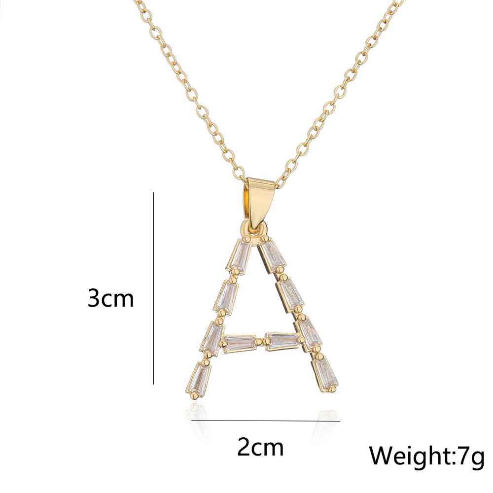 Fashion Letter Copper Inlay Rhinestones Pendant Necklace 1 Piece