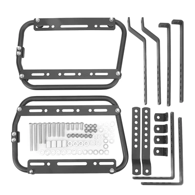 28L/35L Motorcycle Aluminum Alloy Side Box with Large Corner Protection, Waterproof and Anti-Collision, Travel Embossed X-Style Universal Modified Side Box (Motorcycle trunk) - 28l35l-side-box-universal-bracket