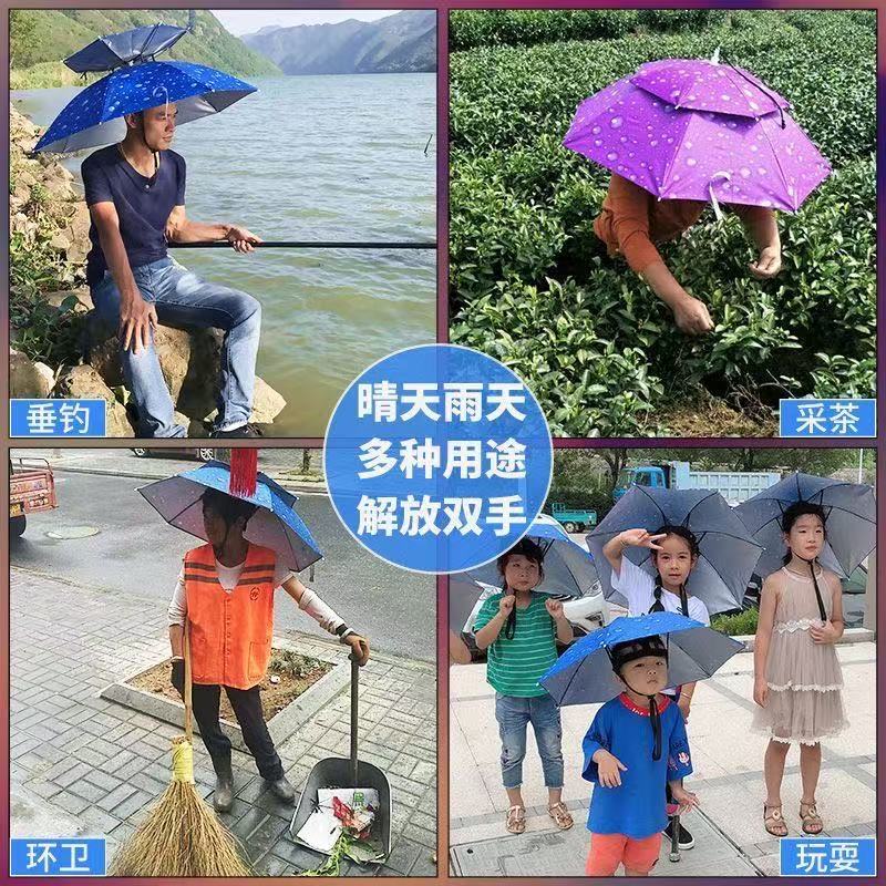 Umbrella Hat, Head-Worn Umbrella Hat, Fishing Head-Worn Sun Umbrella, Outdoor Tea-Picking Sanitation Sun Protection Hat Umbrella, Folding Umbrella