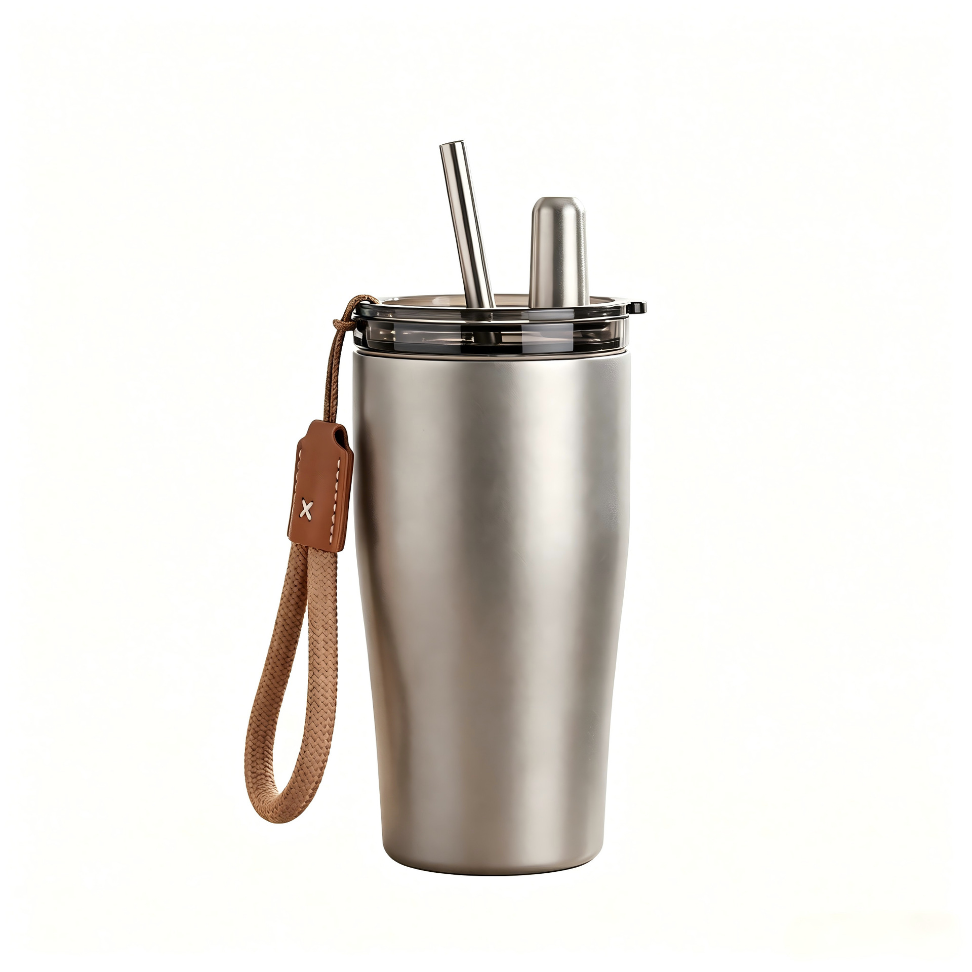 Taza de aluminio puro de alto valor nominal taza de café de paja de gran capacidad taza de titanio portátil doble bebida puede personalizar el regalo image 6