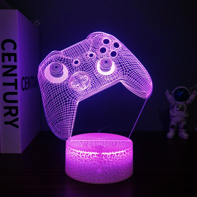 Lámpara 3D decorativa estilo gaming con diseño de mando