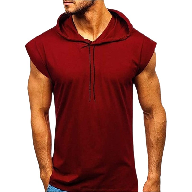 2021 nuevo AliExpress Amazon eBay hombres sin mangas Fitness deportes cordón con capucha chaleco Top hombres