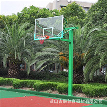 现货供应成人户外地埋篮球架 学校方管圆管标准固定篮球架