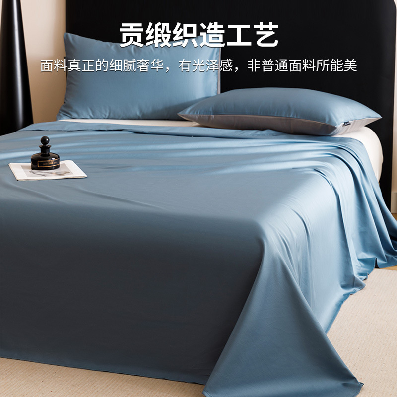 100S Xinjiang de algodón de fibra larga, sábana individual gruesa de algodón puro, sábana individual de una sola pieza, dormitorio de algodón doble, sábana para estudiantes, juego de tres piezas